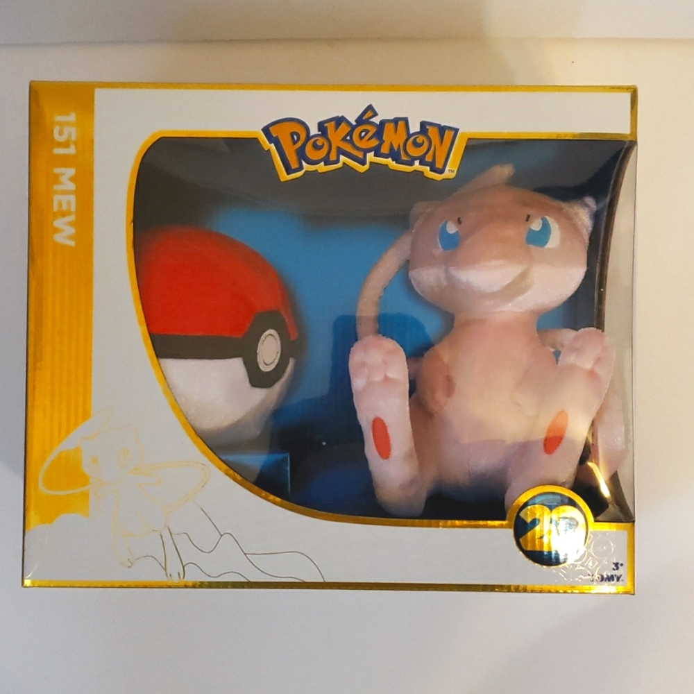 Pokémon 20th anniversary plush 151 MEW and Pokeball